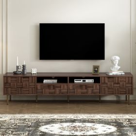 Mid Century TV Stand with 2 Drawers, Media Console Table for TVs up to 85'', Entertainment Center with Storage for Living room, Bedroom, Home The