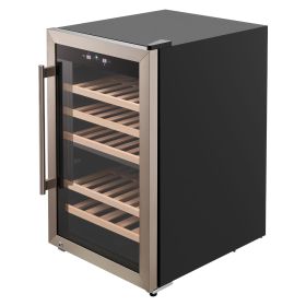 52 Bottle Wine Fridge, Freestanding Wine Cooler Refrigerator, Dual Zone Cooler, 41 F to 65 F Adjustable Temp Mini Cellar, Glass Door