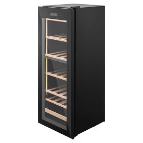 42 Bottle Wine Fridge, Freestanding Wine Cooler Refrigerator, Dual Zone Cooler, 41 F to 65 F Adjustable Temp Mini Cellar, Glass Door