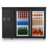 Back Bar Cooler, 11.8 Cu. Ft Counter Height Beverage Refrigerator, Commercial Display Fridge w/ 2 Glass Doors, LED Lighting, Shelves
