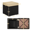 Wicker PatioStorageOttomans with Cushions, Set of 2, Brown/Khaki