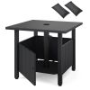 Outdoor Side Table with 1.89" Umbrella Hole Patio Umbrella Table Base Stand