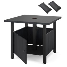 Outdoor Side Table with 1.89" Umbrella Hole Patio Umbrella Table Base Stand