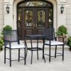 3pcs Rattan Wicker Patio Bar Set chair  with Soft Cushion Outdoor Furniture for Backyard Lawn Deck Poolside Comfortable Seating Area