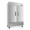 54" Commercial Refrigerator 49 Cu.ft with 2 Solid Door Reach-In Refrigerators Stainless Steel ETL Approved Upright Fridge Storage