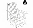 Set of 2 Adirondack Chairs with Cup Holder HDPE Wood-Like Texture for Garden Outdoor Relaxation in Stylish Design
