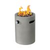 Afterglow 10,000 BTU Tabletop Propane Fire Pit, Oxide Gas Fire Column, Portable Outdoor Fireplace with Lava Rocks for Patio Balcony Garden