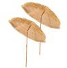 Portable 6.5 Feet Thatched Tiki Beach Umbrella Adjustable Tilt for Backyard Outdoor Relaxation And Sun Protection-2 x Patio Umbrella