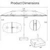 13 FT Double-Sided Patio Umbrella with 108 LED Lights And Base Included Outdoor Sunshade Water Resistant Market Umbrella