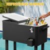 80qt Black Cabinet, Black Leg Tubes, Insulated Freezer Cart, 918748cm, Rectangular, Iron Material, With Drain Pipe