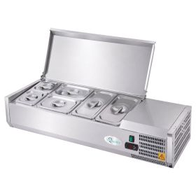 47" Commercial Refrigerated Prep Station, 1.5 Cu.Ft, Stainless Lid, R290 ETL