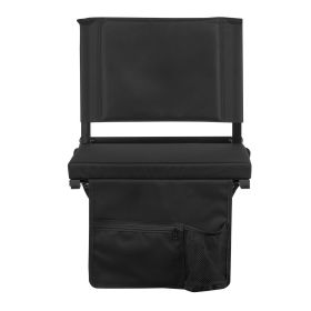 VEVOR Stadium Seat, Folding Bleacher Seat with Back Support and Thick Cushion, Padded Stadium Seats for Bleacher Includes Shoulder Strap, Hooks