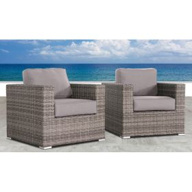 Fully Assembled Patio Chair with Sunbrella Cushions (Set of 2)Canvas Taupe SunbrellaÂ® Canvas