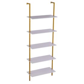 VEVOR Ladder Shelf, 5-Tier Bookshelf 24x11.8in, Open Wall-Mounted Ladder Shelf with Metal Frame
