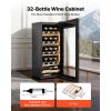 32 Bottle Wine Fridge, Freestanding Wine Cooler Refrigerator, Dual Zone Cooler, 41 F to 65 F Adjustable Temp Mini Cellar, Glass Door