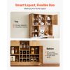 Wine Cabinet, Coffee Bar Cabinet with 9 Wine Bottle Racks, Modern Buffet Sideboard with Glass Holder, LED Light, Charging Station, for Home Kitchen