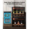 52 Bottle Wine Fridge, Freestanding Wine Cooler Refrigerator, Dual Zone Cooler, 41 F to 65 F Adjustable Temp Mini Cellar, Glass Door