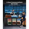 Back Bar Cooler, 19.6 Cu. Ft Counter Height Beverage Refrigerator, Commercial Bar Display Fridge w/ 3 Glass Doors, LED Lighting