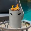 Afterglow 10,000 BTU Tabletop Propane Fire Pit, Oxide Gas Fire Column, Portable Outdoor Fireplace with Lava Rocks for Patio Balcony Garden