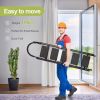 5 Step Ladder with Anti-Slip Pedals, Foldable Steel Step Stool with Tool Tray, 300LBS Capacity Portable Ladder for Home, Kitchen, Library, Office