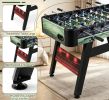 Full Size 54 Inch Foosball Table for Home Game Room with Ergonomic Handles Includes 2 Balls Ideal for Casual Gaming
