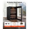 52 Bottle Wine Fridge, Freestanding Wine Cooler Refrigerator, Dual Zone Cooler, 41 F to 65 F Adjustable Temp Mini Cellar, Glass Door