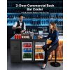 Back Bar Cooler, 11.8 Cu. Ft Counter Height Beverage Refrigerator, Commercial Display Fridge w/ 2 Glass Doors, LED Lighting, Shelves