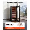 42 Bottle Wine Fridge, Freestanding Wine Cooler Refrigerator, Dual Zone Cooler, 41 F to 65 F Adjustable Temp Mini Cellar, Glass Door