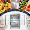 54" Commercial Refrigerator 49 Cu.ft with 2 Solid Door Reach-In Refrigerators Stainless Steel ETL Approved Upright Fridge Storage