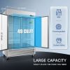 54" Commercial Refrigerator 49 Cu.ft with 2 Solid Door Reach-In Refrigerators Stainless Steel ETL Approved Upright Fridge Storage