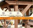 Cedar Wood Grill Gazebo 8.6 FT X 5 FT BBQ Gazebo with 2 Side Serving Shelves Outdoor Kitchen Island Portable BBQC anopy