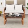 2 Pieces Patio PE Wicker Furniture Set Outside Conversation Set for Porch