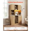 Wine Cabinet, Coffee Bar Cabinet with 9 Wine Bottle Racks, Modern Buffet Sideboard with Glass Holder, LED Light, Charging Station, for Home Kitchen