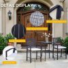 3pcs Rattan Wicker Patio Bar Set chair  with Soft Cushion Outdoor Furniture for Backyard Lawn Deck Poolside Comfortable Seating Area