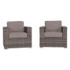 Fully Assembled Patio Chair with Sunbrella Cushions (Set of 2)Canvas Taupe SunbrellaÂ® Canvas