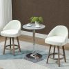 Bar Stools Set of 2 Fabric Kitchen Counter Stools, White