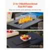 6-Piece Outdoor Patio Furniture Set, Wicker Rattan Outdoor Sectional Conversation Set with 50000BTU Propane Fire Pit Table, Cushioned Sofas