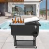 80qt Black Cabinet, Black Leg Tubes, Insulated Freezer Cart, 918748cm, Rectangular, Iron Material, With Drain Pipe