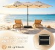 13 FT Double-Sided Patio Umbrella with 108 LED Lights And Base Included Outdoor Sunshade Water Resistant Market Umbrella