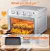 Air Fryer Oven 27.5QT, 6-in-1 Countertop Oven, capable of air frying, baking, grilling, roasting, reheating, and dehydrating, with 4-knob control
