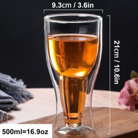 350/500ML Creative Cocktail Wineglass Mug Double Wall Mugs Beer Wine Glasses Drinkware Whiskey Champagne Glass Coffee Vodka Cups (Capacity: others, Color: 500ML)