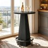 Counter Height round Pub Table with Footrest Bar Dining Table for Kitchen Home Pub Furniture