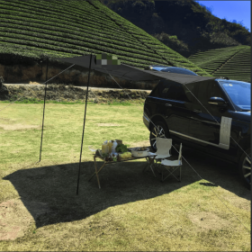 Awning Tarp for Camping,Tailgate Awnings & Shelters for Sun Shade and Waterproof, Outdoor Rear&Side Vehicle Awning Shelter for Van, MPV, Campers (Color: Black)