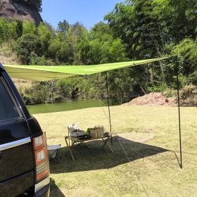 Awning Tarp for Camping,Tailgate Awnings & Shelters for Sun Shade and Waterproof, Outdoor Rear&Side Vehicle Awning Shelter for Van, MPV, Campers (Color: Green)