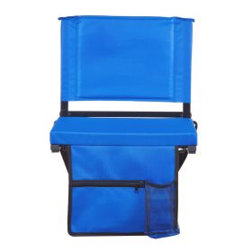 VEVOR Stadium Seat, Folding Bleacher Chair with Back Support and Thick Cushion, Padded Stadium Seat for Bleacher Includes Shoulder Strap, Hooks (With Armrests (Yes/No): Without Armrest, Style: 1 Pc-Blue)