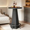 Counter Height round Pub Table with Footrest Bar Dining Table for Kitchen Home Pub Furniture