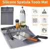 Silicone Tools Mat for Griddle Kitchen Cooking Baking Countertop-Side Shelf Spatula Mat with Drip Pad for Blackstone Weber Traeger Pit Boss Flat Top G